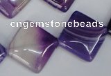 CAG1225 15.5 inches 20*20mm diamond line agate gemstone beads
