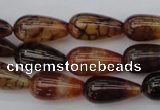 CAG1448 15.5 inches 10*20mm teardrop dragon veins agate beads