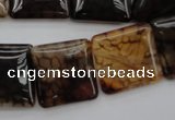 CAG1474 15.5 inches 20*20mm square dragon veins agate beads