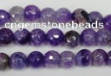 CAG1512 15.5 inches 8mm faceted round fire crackle agate beads