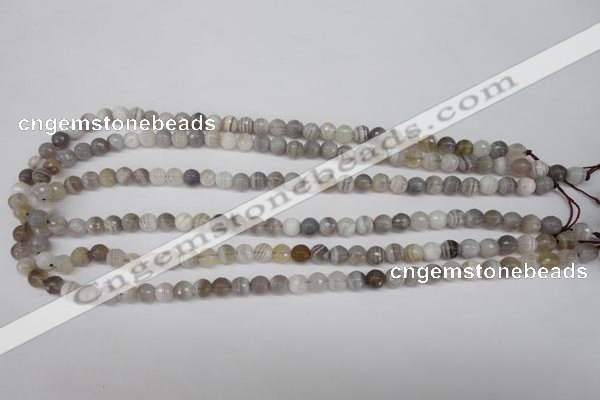 CAG1752 15.5 inches 6mm faceted round Chinese botswana agate beads