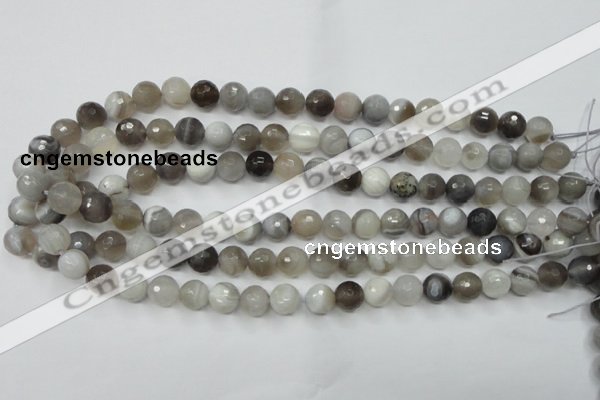 CAG1802 15.5 inches 8mm faceted round grey botswana agate beads