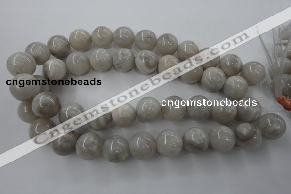 CAG1901 15.5 inches 18mm round grey agate beads wholesale