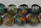 CAG2227 15.5 inches 18mm faceted round fire crackle agate beads