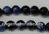 CAG2274 15.5 inches 12mm faceted round fire crackle agate beads