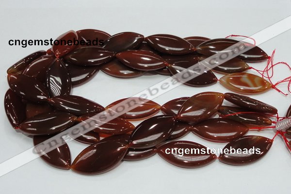 CAG228 15.5 inches 20*40mm marquise red agate gemstone beads