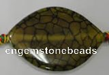 CAG2838 15.5 inches 30*43mm twisted marquise agate gemstone beads