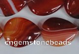 CAG3216 15.5 inches 20*25mm flat teardrop red line agate beads