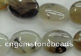 CAG3324 15.5 inches 15*20mm oval natural grey agate beads