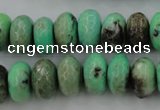 CAG3915 15.5 inches 8*14mm faceted rondelle green grass agate beads