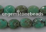 CAG3930 15.5 inches 8*10mm faceted oval green grass agate beads