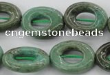 CAG3945 15.5 inches 13*18mm oval donut green grass agate beads