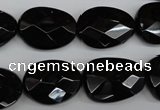 CAG4038 15.5 inches 15*20mm faceted freeform black agate beads