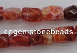CAG4177 15.5 inches 10*14mm faceted nuggets natural fire agate beads