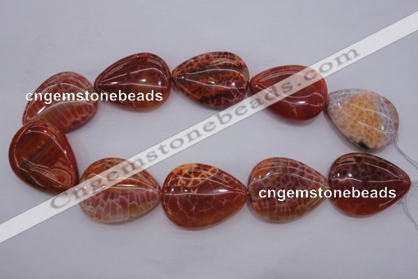 CAG4222 15.5 inches 30*40mm flat teardrop natural fire agate beads