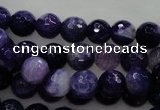 CAG436 15.5 inches 10mm faceted round dark purple agate beads