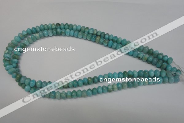 CAG4410 15.5 inches 5*8mm rondelle dyed blue lace agate beads