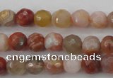 CAG4471 15.5 inches 6mm faceted round pink botswana agate beads