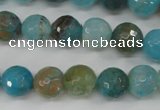 CAG4518 15.5 inches 10mm faceted round fire crackle agate beads