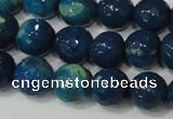 CAG4631 15.5 inches 6mm faceted round fire crackle agate beads