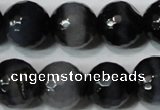 CAG4661 15.5 inches 10mm faceted round fire crackle agate beads