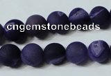 CAG4797 15.5 inches 12mm round matte druzy agate beads wholesale