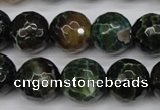 CAG4856 15 inches 16mm faceted round dragon veins agate beads