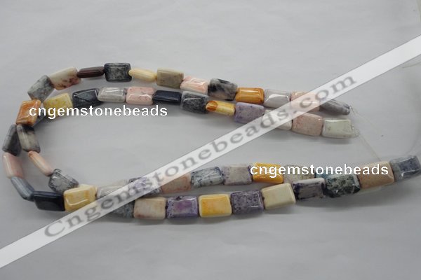 CAG4927 15.5 inches 10*14mm rectangle dyed white agate beads