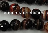 CAG5114 15.5 inches 12mm faceted round line agate beads wholesale