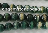 CAG5141 15 inches 8mm faceted round tibetan agate beads wholesale