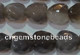 CAG5268 15.5 inches 16*16mm faceted heart Brazilian grey agate beads