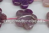 CAG5391 15.5 inches 24mm carved flower dragon veins agate beads