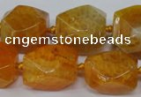 CAG5509 15.5 inches 16*17*22mm faceted nuggets agate beads