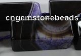 CAG5548 15.5 inches 15*15*40mm cuboid agate druzy geode beads