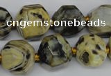 CAG5599 15 inches 15mm faceted nuggets agate gemstone beads