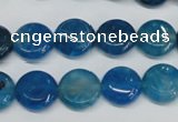 CAG5631 15 inches 12mm flat round dragon veins agate beads