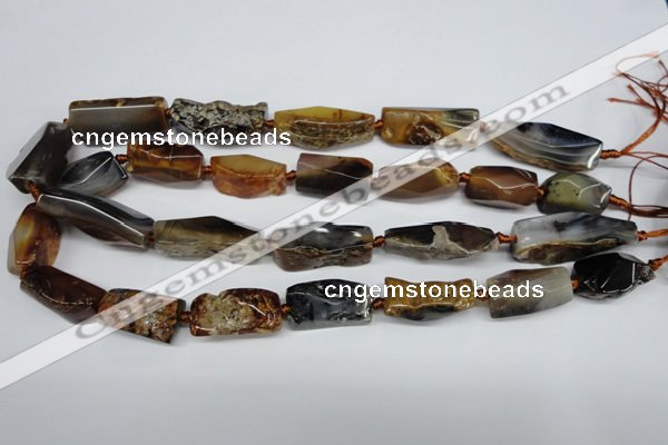 CAG5637 15 inches 13*20mm - 15*35mm faceted nuggets agate beads