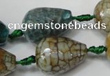 CAG5731 15 inches 15*20mm faceted teardrop fire crackle agate beads