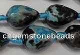 CAG5745 15 inches 15*20mm faceted teardrop fire crackle agate beads