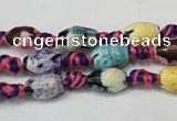 CAG5770 15 inches 6*9mm faceted rice fire crackle agate beads