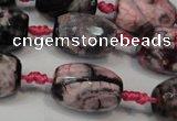 CAG5789 15 inches 13*18mm faceted rice fire crackle agate beads