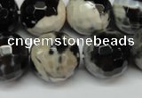 CAG5876 15 inches 18mm faceted round fire crackle agate beads