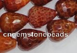 CAG589 15.5 inches 15*20mm faceted teardrop natural fire agate beads