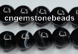 CAG5945 15.5 inches 10mm round black line agate beads wholesale