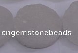 CAG5983 15.5 inches 30mm coin white agate gemstone beads