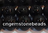 CAG6004 15.5 inches 12mm carved round matte black agate beads