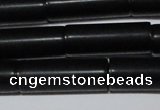 CAG6033 15.5 inches 8*20mm tube matte black agate beads