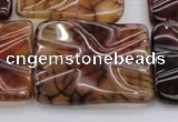 CAG6066 15.5 inches 22*30mm wavy rectangle dragon veins agate beads