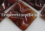 CAG6071 15.5 inches 30mm wavy diamond dragon veins agate beads