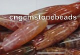 CAG609 15.5 inches 12*40mm rice natural fire agate beads wholesale